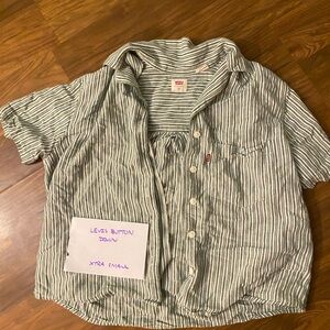 Levi's Green and White Button Down Shirt